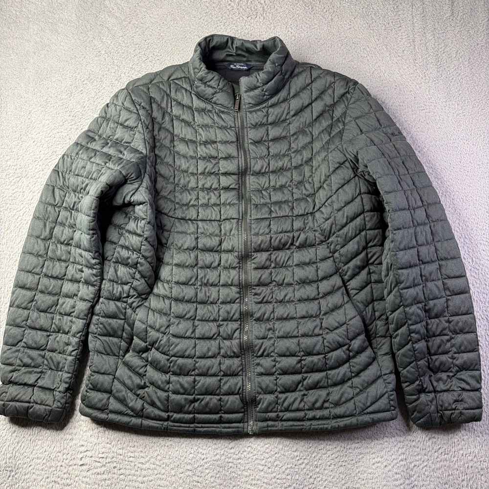 Ben Sherman Men's XL Lightweight Quilted Puffer Jacket Full Zip Black